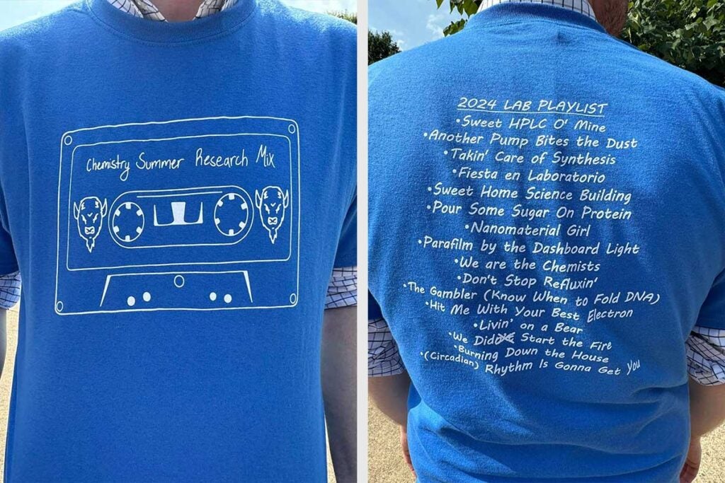 Chemistry Summer Research Mix playlist tshirt