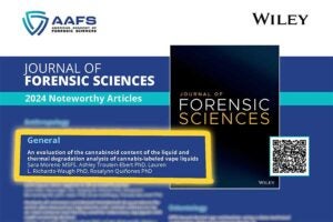 Forensics and Chemistry faculty publication honored by Journal of Forensic Sciences