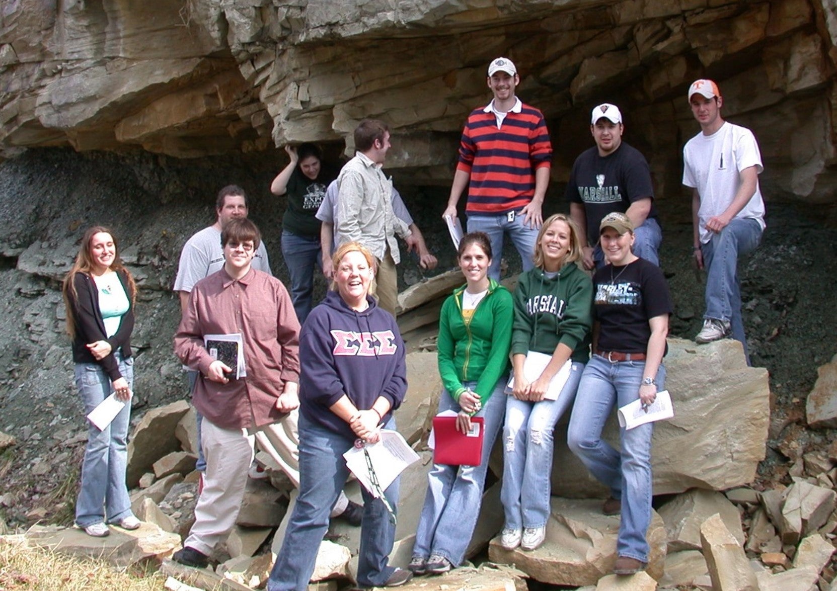 Geology students in field