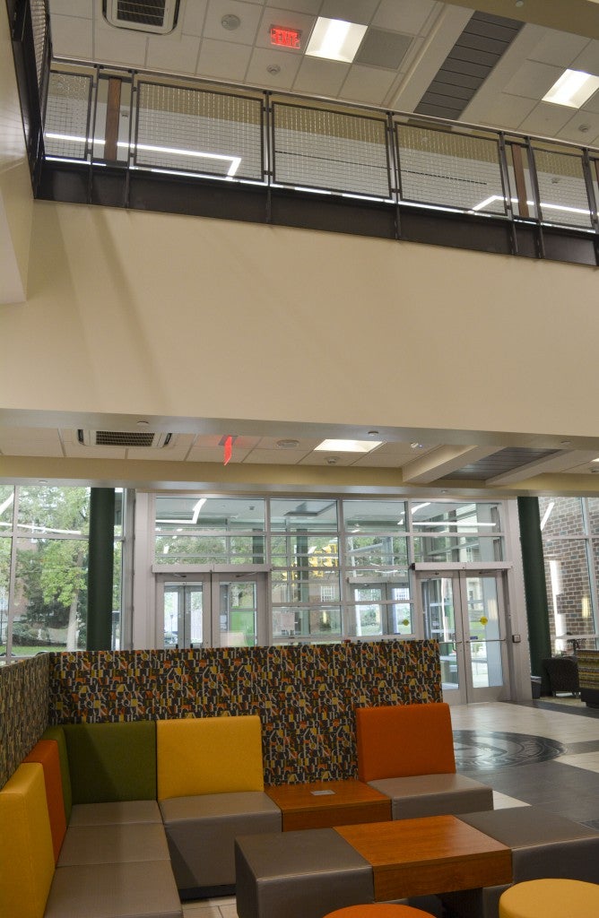 The atrium in the Engineering Complex lets natural light in, reducing energy costs.