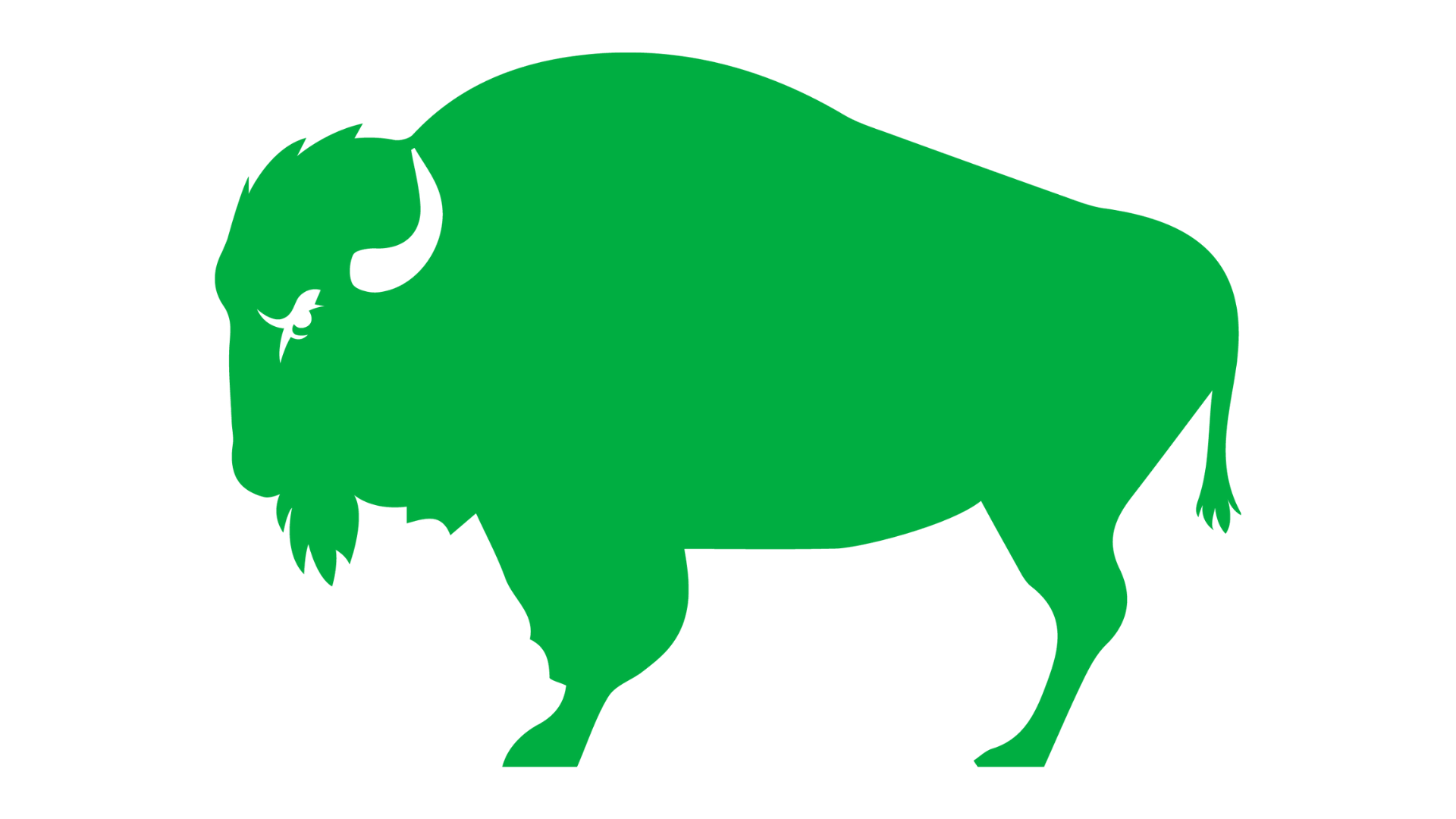 green bison with no background