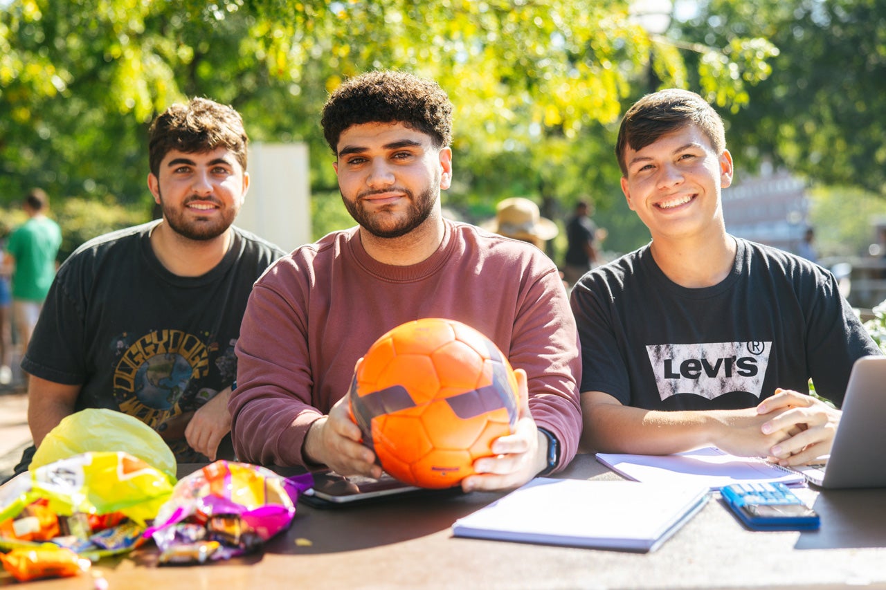 Students at a campus involvement fair at Marshall University